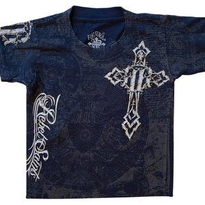 NWT AFFLICTION Rebel Saints T-Shirt Short Sleeve Toddler 2T 3T Boy Girl Biker
